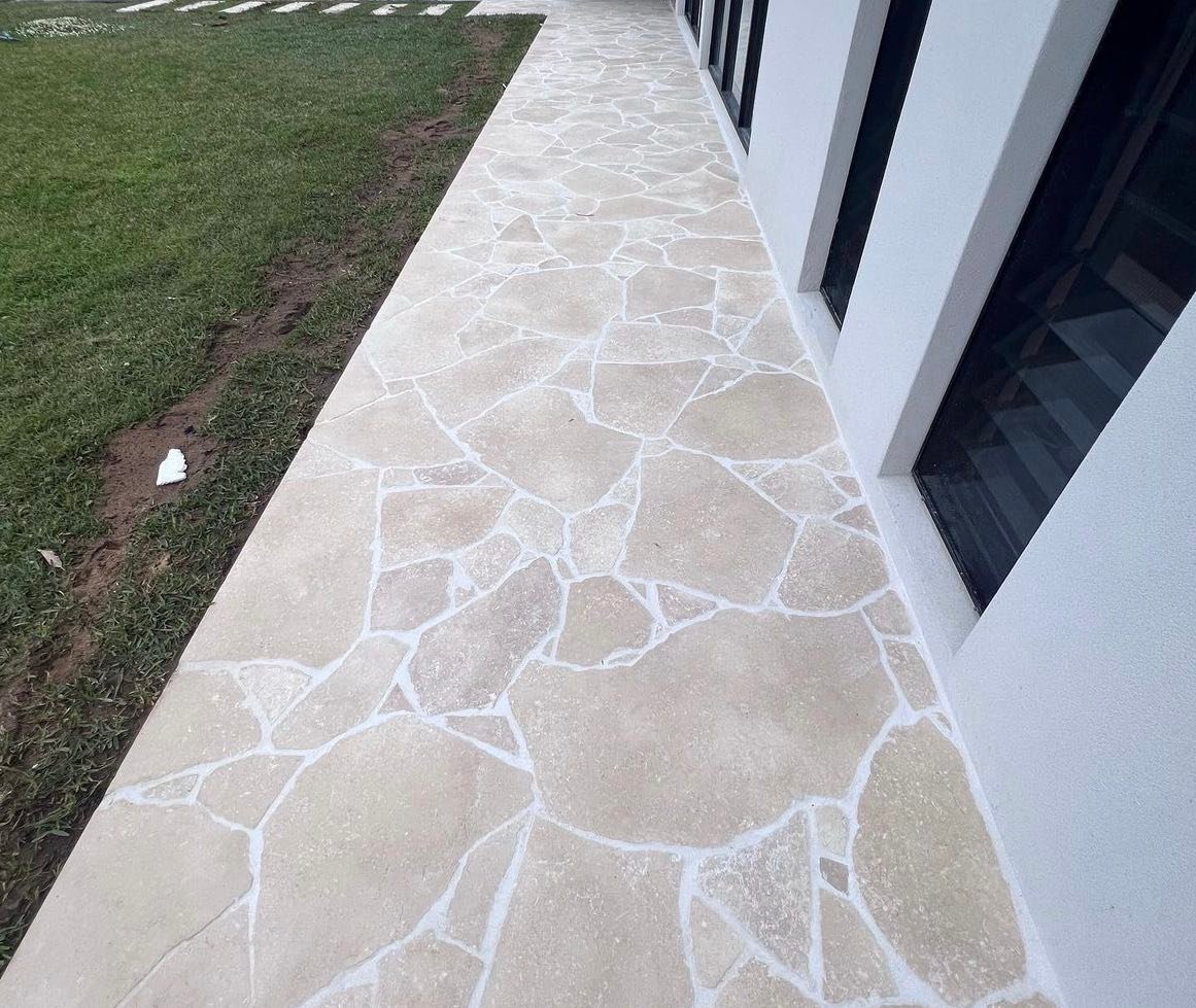 Crema Limestone Crazy Paving